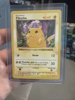 Pikachu Base Set Shadowless Yellow Cheek 58/102 Pokemon TCG NM - Image 2