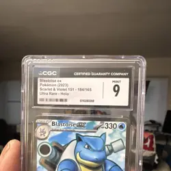 Pokemon TCG CGC 9 Blastoise ex #184/165 SV 151 Ultra Rare Holo EN 2023 - Image 2