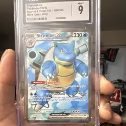 Pokemon TCG CGC 9 Blastoise ex #184/165 SV 151 Ultra Rare Holo EN 2023 - Image 3