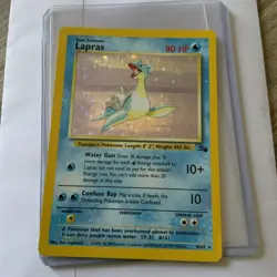 Pokemon Fossil Lapras 10/62 Holo Rare Unlimited MP - Image 1