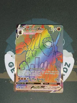 Pokemon TCG Coalossal 189/185 VMAX Holo Secret Rare Card Vivid Voltage NM - Image 1