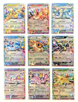 9 Card Eeveelution EX Complete Set NM Prismatic Evolutions Umbreon Eevee English - Image 1