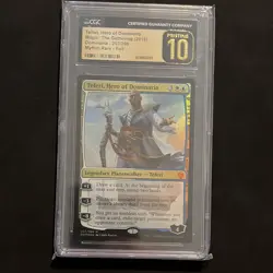 Black label CGC Pristine 10: MTG Teferi, Hero of Dominaria Foil 2018 - Image 1