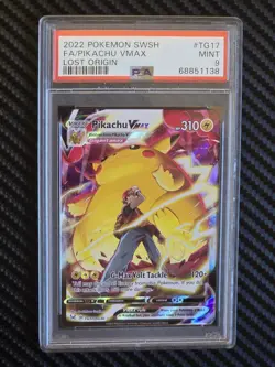 2022 Pokemon SWSH Pikachu VMAX PSA 9 MINT #TG17 Lost Origin Trainer Gallery - Image 1
