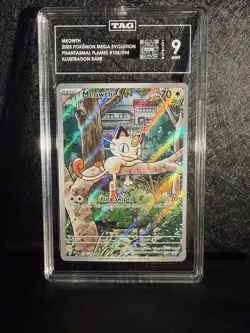 The Pokemon Company Pokemon TCG Meowth 106/094 Phantasmal Flames IR Holo TAG 9 - Image 1