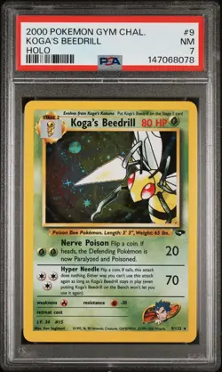 Pokemon 2000 Pokemon Gym Challenge Koga's Beedrill #9 PSA 7 NM - Image 1