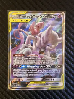 Pokemon Mewtwo & Mew GX SM191 Tag Team Black Star Promo NM Front MP Back - Image 1