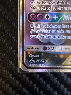 Pokemon Mewtwo & Mew GX SM191 Tag Team Black Star Promo NM Front MP Back - Image 4