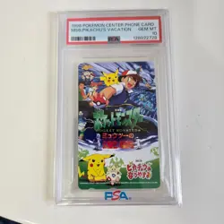PSA 10 1998 POKEMON CENTER PHONE CARD MEWTWO STRIKES BACK/PIKACHU'S VACATION - Image 1