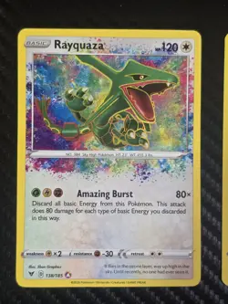 Vivid Voltage Rayquaza 138/185 Amazing Rare Pokemon NM+ Sea&Sky Cosmos SWSH029 - Image 3