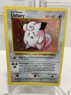 Pokemon TCG Clefairy 5/102 Base Set Shadowless Holo Rare 1999 VTG WOTC 🧚 - Image 1