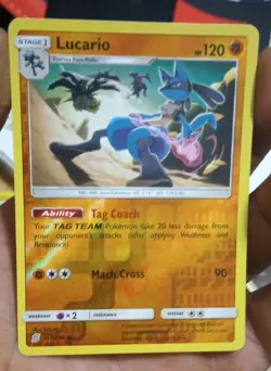 Lucario 117/236 Reverse Holo Rare Unified Minds Pokemon NM - Image 3