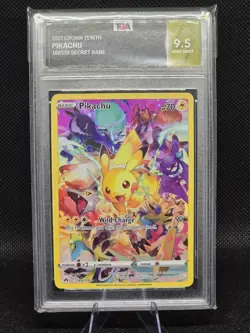 2023 POKEMON SWORD & SHIELD CROWN ZENITH #160 FULL ART/PIKACHU PSA 10 TGA 9.5 - Image 1