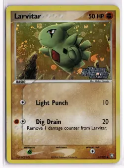 Larvitar 63/109 Common Team Rocket Returns Pokemon Reverse Holo Lightly Played - Image 1