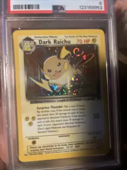 2000 Pokemon Rocket Dark Raichu Holo Psa 6 Swirl - Image 2