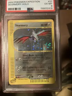 2002 Pokemon Expedition Skarmory Holo Psa 6 nice swirl - Image 2