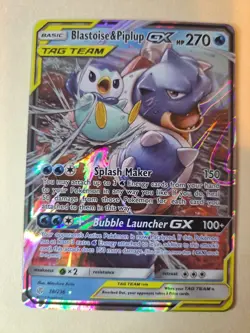 Pokemon TCG Blastoise and Piplup GX Tag Team 38/236 Cosmic Eclipse NM - Image 1