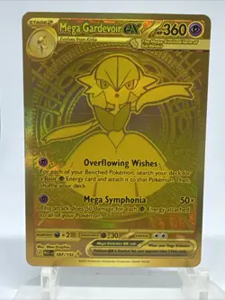 2025 Pokemon Mega Evolution Gold Hyper Rare Mega Gardevoir ex #187/132 - Image 1