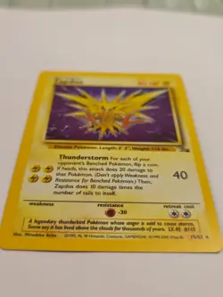 Zapdos Holo Fossil 15/62 WOTC 1999 Rare Vintage Pokemon Card LP/NM - Image 2