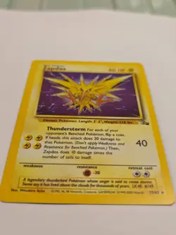 Zapdos Holo Fossil 15/62 WOTC 1999 Rare Vintage Pokemon Card LP/NM - Image 3