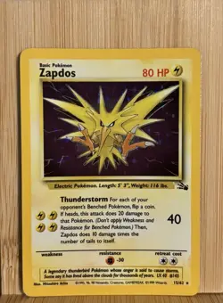 Zapdos Holo Fossil 15/62 WOTC 1999 Rare Vintage Pokemon Card LP/NM - Image 2