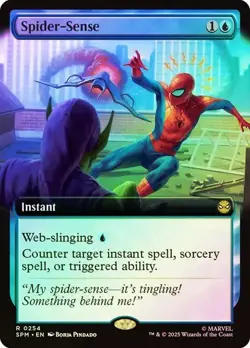 NM Extended Art Foil Spider-Sense, MTG, Marvel's Spider-Man, Magic, 254 - Image 1
