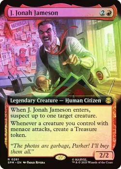 NM Extended Art Foil J. Jonah Jameson, MTG, Marvel's Spider-Man, Magic, 261 - Image 1