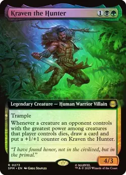 NM Extended Art Foil Kraven the Hunter, MTG, Marvel's Spider-Man, Magic, 273 - Image 1