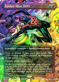 NM Extended Art Foil Spider-Man 2099, MTG, Marvel's Spider-Man, Magic, 205 - Image 1