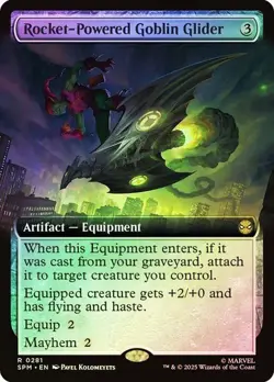 NM Extended Art Foil Rocket-Powered Goblin Glider, MTG, Marvel's Spider-Man - Image 1
