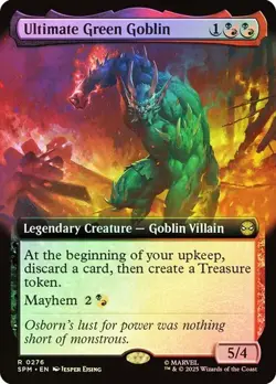 NM Extended Art Foil Ultimate Green Goblin, MTG, Marvel's Spider-Man, Magic, 276 - Image 1