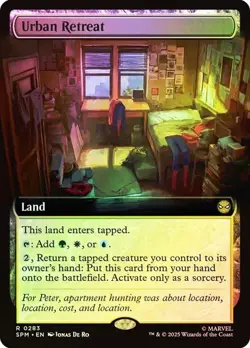 NM Extended Art Foil Urban Retreat, MTG, Marvel's Spider-Man, Magic, 283 - Image 1