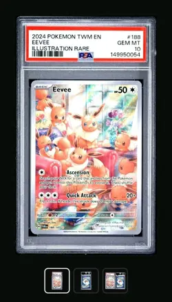 Pokemon 2024 Eevee 188/167 Full Art IR Twilight Masquerade GEM MINT PSA 10 - Image 1