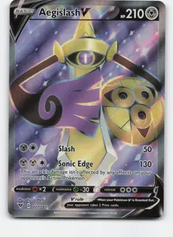 Aegislash V 177/185 Ultra Rare Vivid Voltage Pokemon Holo Near Mint - Image 1