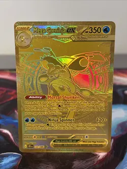 Pokemon TCG Mega Greninja ex 122/086 Gold Chaos Rising NM Condition - Image 1