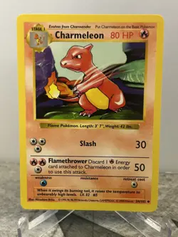 Pokemon Charmeleon 24/102 Shadowless Base Set NM - Image 1