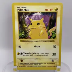Pikachu Yellow Cheek 58/102 Shadowless LP Common WOTC Pokemon TCG Vintage - Image 1