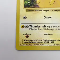 Pikachu Yellow Cheek 58/102 Shadowless LP Common WOTC Pokemon TCG Vintage - Image 5