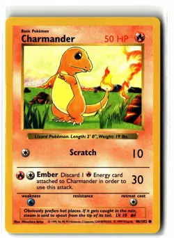 Charmander ⭐ 46/102 Vintage WOTC Base Set Shadowless 1999 Pokemon NM - Image 1