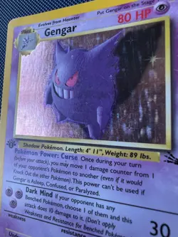 Gengar 5/62 First Edition Fossil Holo Pokemon - Image 2