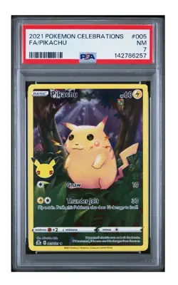 PSA 7 2021 POKEMON CELEBRATIONS FULL ART/PIKACHU 005 - Image 1