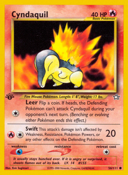 Cyndaquil 56 111 C Neo Genesis Pokemon MP - Image 4