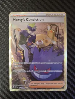 Pokemon Morty's Conviction 211/162 Holo SV05: Temporal Forces NM/M Gengar! - Image 1