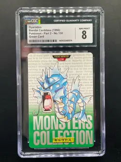 1996 POKEMON JAPANESE BANDAI CARDDASS PART 2 GREEN CARD #130 GYARADOS CGC 8 - Image 1
