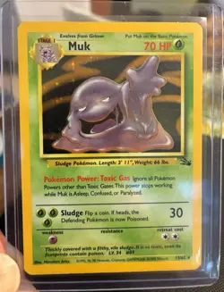 Pokemon Muk Fossil Holo Rare Card 13/62 70 HP Unlimited 1999 English - Image 1