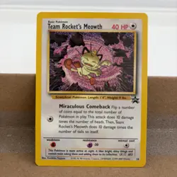 Team Rocket's Meowth 18/53 Black Star Wotc Promo Pokemon Card TCG English - Image 1