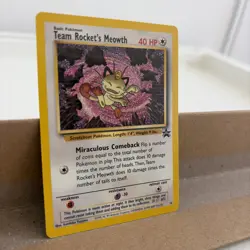 Team Rocket's Meowth 18/53 Black Star Wotc Promo Pokemon Card TCG English - Image 2