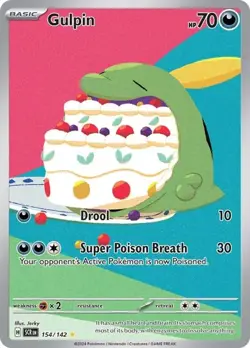 Pokemon Gulpin TCG 154/142 Sv07 Stellar Crown Holo Illustration Rare Card - Image 1
