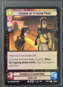 Star Wars Unlimited Shadow Of Stygeon Prime LAW 77/264 RARE Card - Lawless Time - Image 1