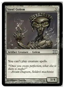 MTG Steel Golem - 10th Edition Heavily Played English - Image 1